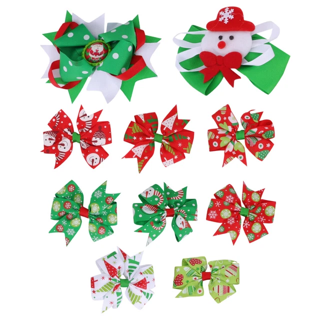 20 Pcs Stoff Band Beugt Barrettes Urlaub Haar Bögen Weihnachten Stirnbänder
