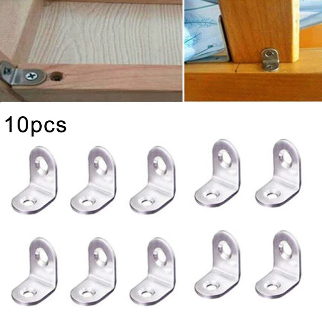 Right Angle Corner Brackets Rust-resistant Shelf Silver Stainless Steel