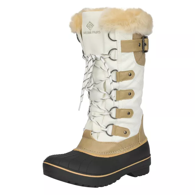 Women's Waterproof Mid Calf Boots Faux Fur Lined Zipper Warm Winter Snow Boots