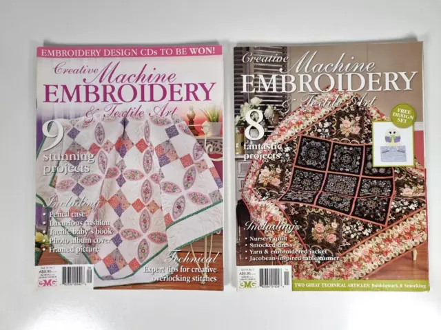 Embroidery Magazines, Machine Embroidery & Textile Art Bundle Lot of 5 Magazines 3