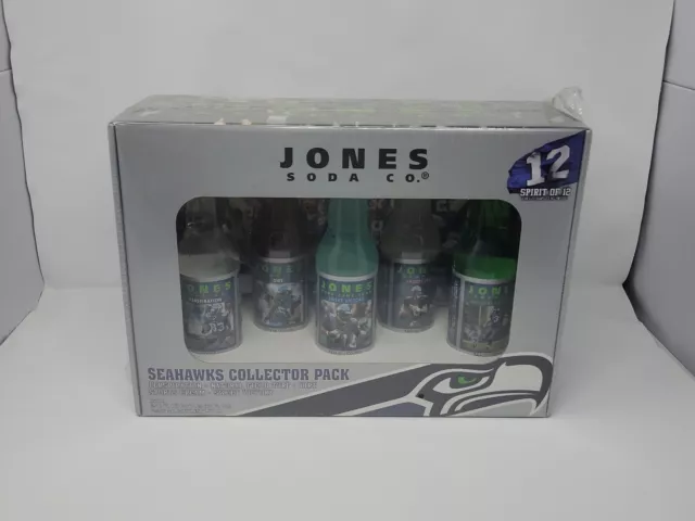 🏈JONES SODA CO. Seattle Seahawks Collector Pack (5)-12oz Bottles RARE/SEALED