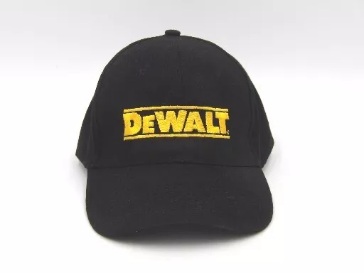 DeWalt Hat Cap Strap Back Adjustable Black Embroidered Tools Construction