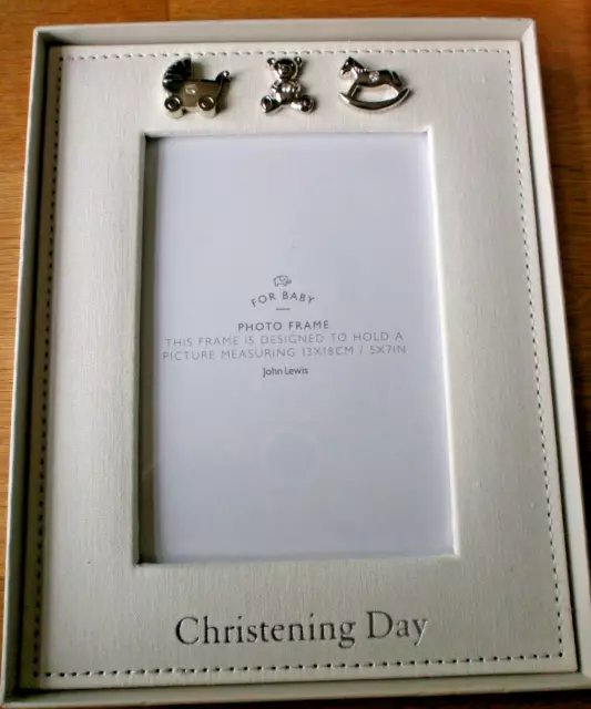 John Lewis Baby Christening Day Photo Frame 5 x 7ins 13 x 18cms New  Boxed