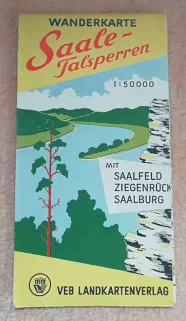 alte DDR Wanderkarte  von 1957 Saaletalsperren