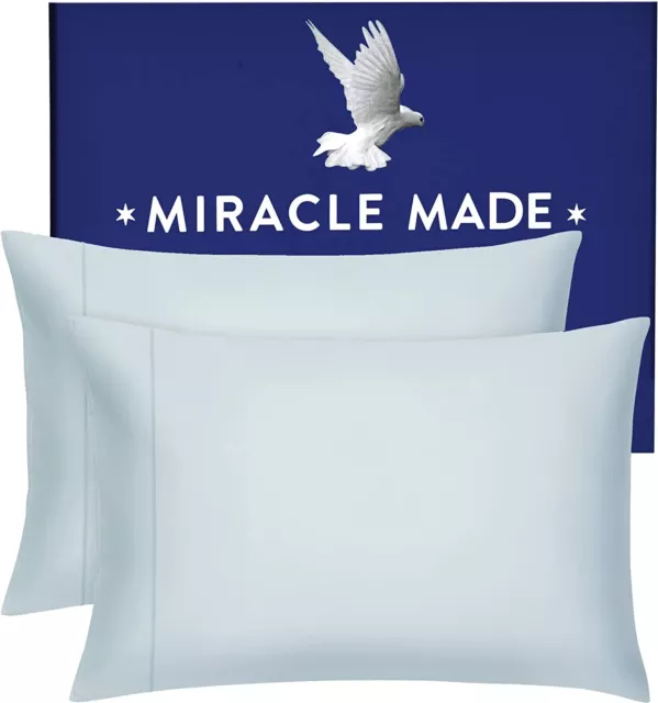 Miracle Made Pillow Cases - 2 Pack Sky Blue, Standard - Extra Luxe Silver Infuse