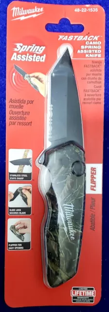 Milwaukee 48-22-1535 FASTBACK Camo Spring Assisted Folding Knife