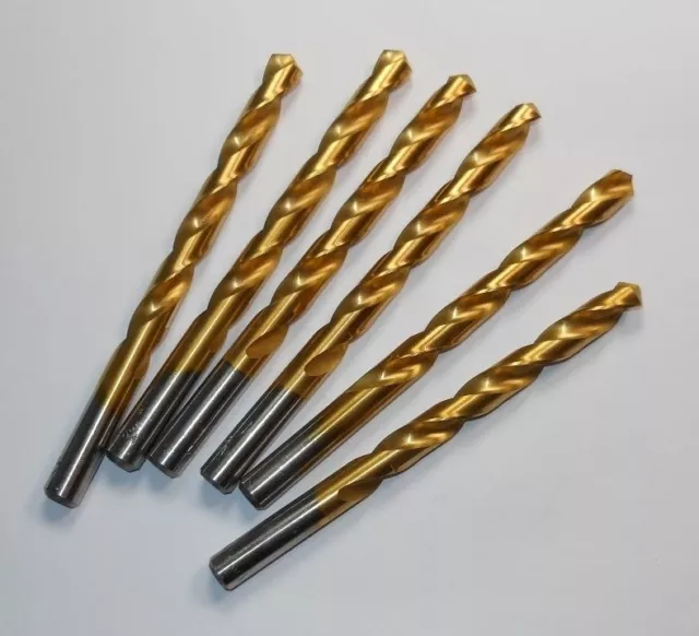 Jobber Length Drills 3/8" HSS 118° TiN 3-5/8" LOC x 5" OAL (6 Pcs)