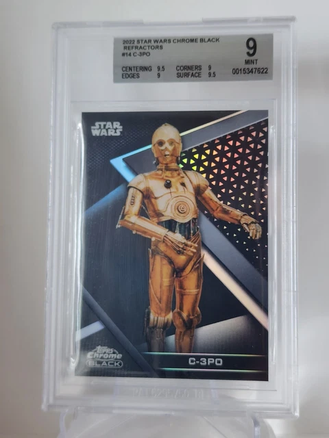 *BGS 9* Topps Star Wars Chrome Black *REFRACTOR #/199* C-3PO