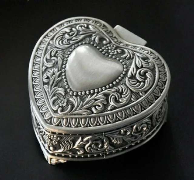 Silver Heart Shape  Wind Up Music Box ( More Than 60 Songs Choices )