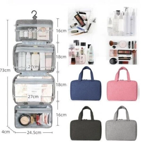 Large Capacity Toiletry Makeup Bag Cosmetic Storage Travel Hanging Washbag UK