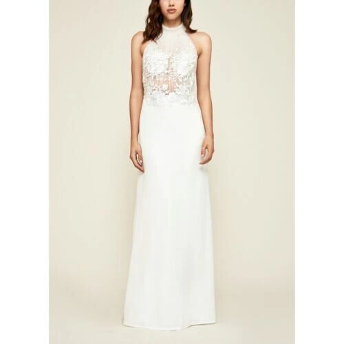 Wedding Gown by Tadashi Shoji Label Size 14 Style BAG18039. A-Line Ivory