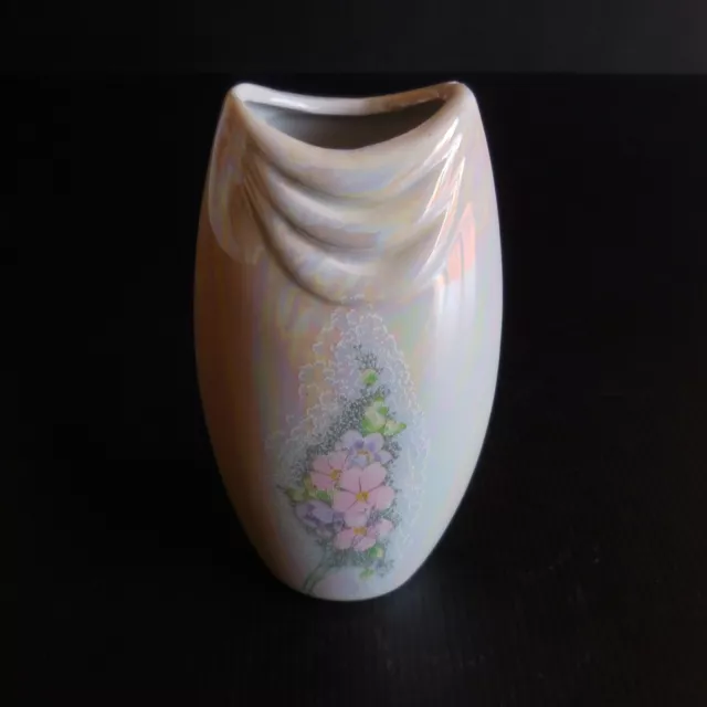 Escultura, Modelo Prefabr. Jarrón Brote Porcelana Nácar Arte Nuevo Deco Flor N15
