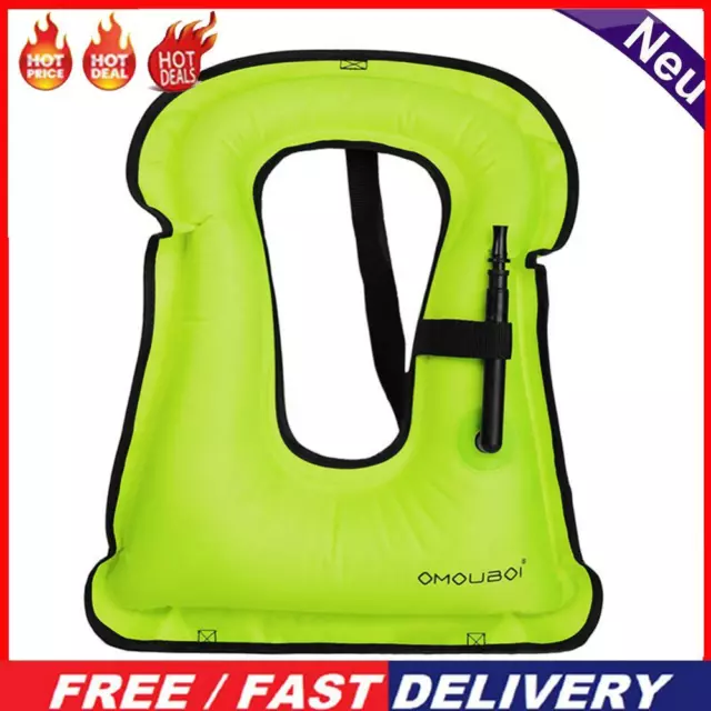 PVC Jacket Safe Inflatable Buoyancy Vest Outdoor Accessories (Adult Green)