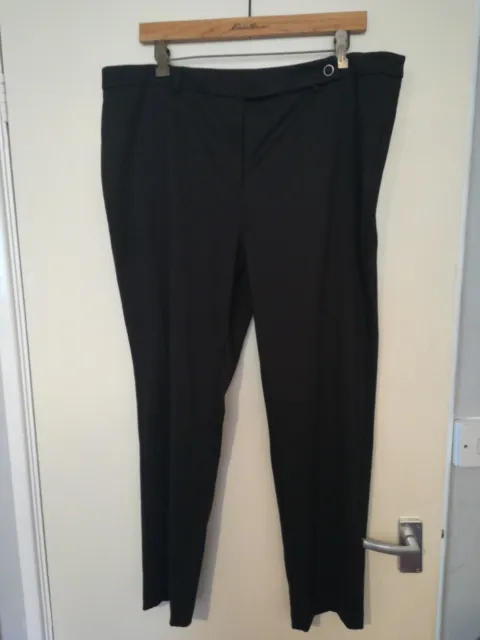 Very Petite Ponte Slim Leg Black Trousers Size 18 L27
