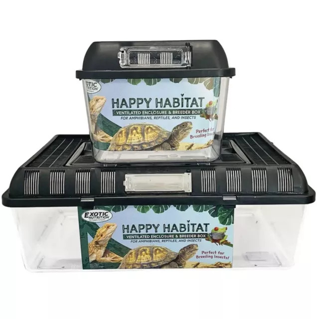 Happy Habitat (Small & Large)- Breeder Box for Insects, Reptiles, and Amphibians