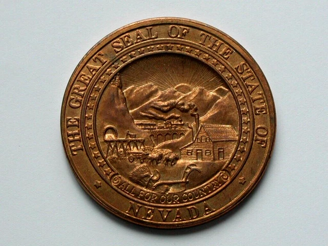 Overton NV Souvenir Medal - LOST CITY MUSEUM - Great Seal of the State of Nevada