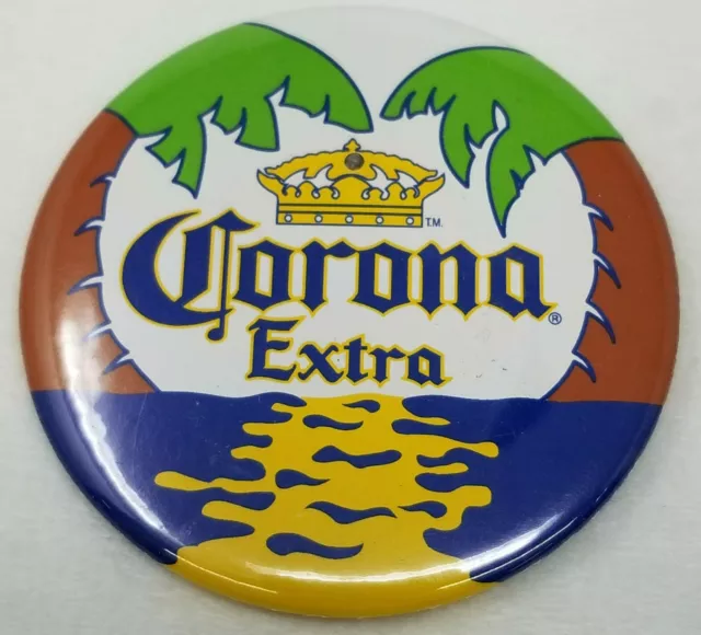 Corona Extra Palm Trees Ocean Light Up Formerly Pinback Vintage