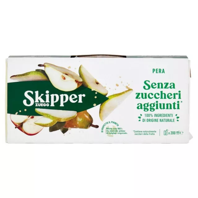 Zuegg Skipper Pera Senza Zuccheri Aggiunti 200ml X3 pz (8 confezioni)