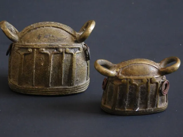 Set Of 2 Original Best Antiques Burmese Bronze Water Buffalo Bells