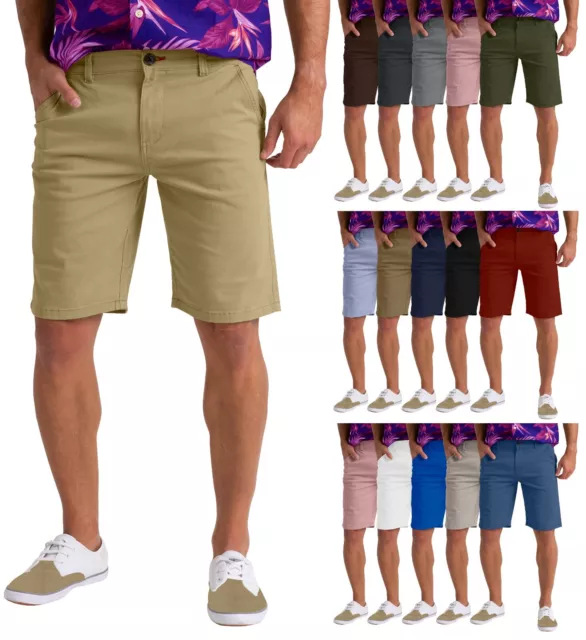 Enzo Mens Chino Shorts Cotton Summer Beach Pants Regular Fit Casual Half  Pant