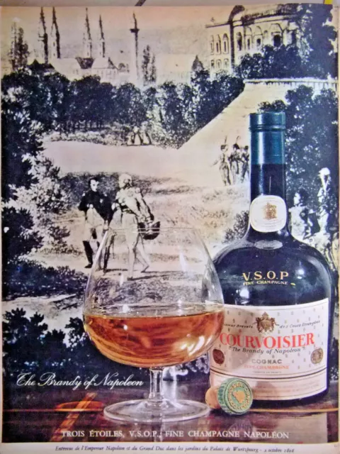 Publicité Cognac Courvoisier The Brandy Of Napoléon Trois Étoiles Fine Champagne