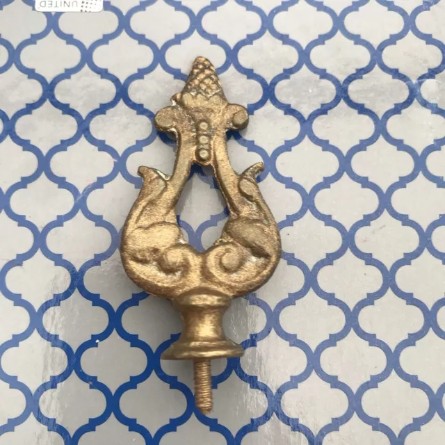 French antique gilt BRASS half shade angel putti lamp sconce gold 3” part fineal