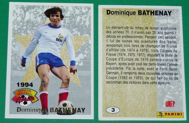 Carte De Collection ASSE 1976/1977 – Dominique Bathenay, Maillot Manufrance, Ancien