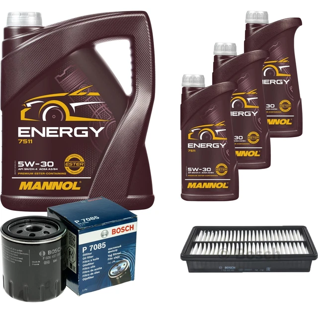 Paquete De Inspección BOSCH + MANNOL Energy 5W-30 Para Mazda 3 BK 1.6 BL 2 DE ¡todo En Uno!