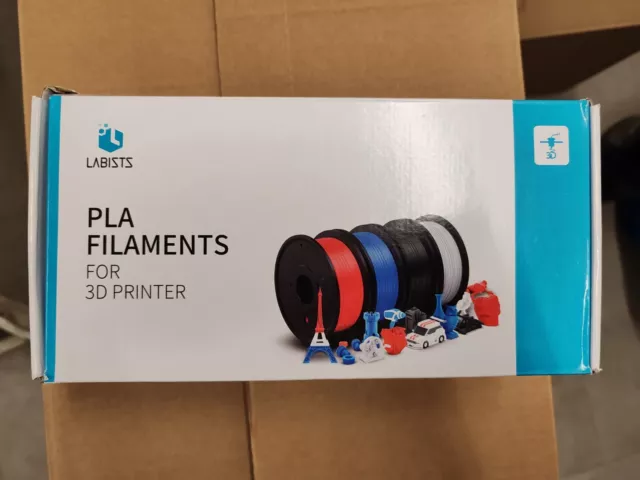 PLA Filament 1.75mm (4 x 250 g) für 3D-Drucker, Größengenauigkeit +/- 0,02...