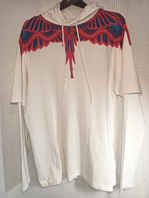 Marcelo Burlon Hodded Sweatshirt White Icon Wings, County Of Milan. Size S $500