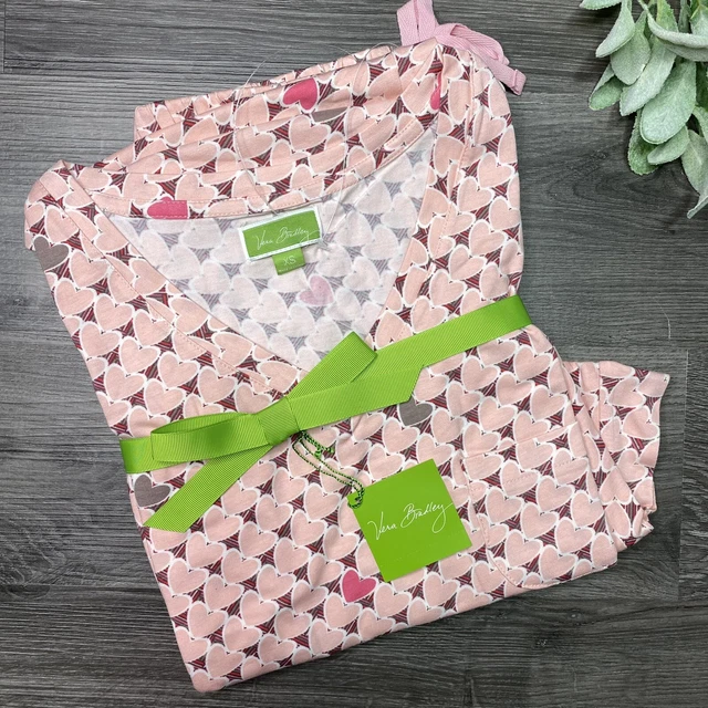 Vera Bradley Women’s XS Knit Pajamas PJ Set Blush Heart New