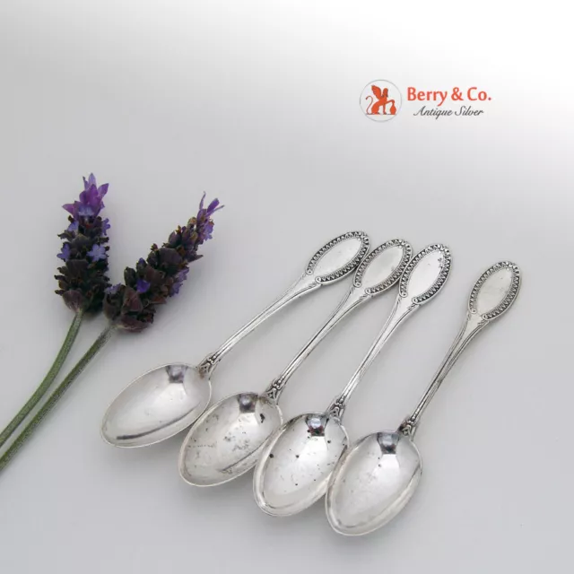 Italian 800 Silver 4 Empire Demitasse Spoons 1950