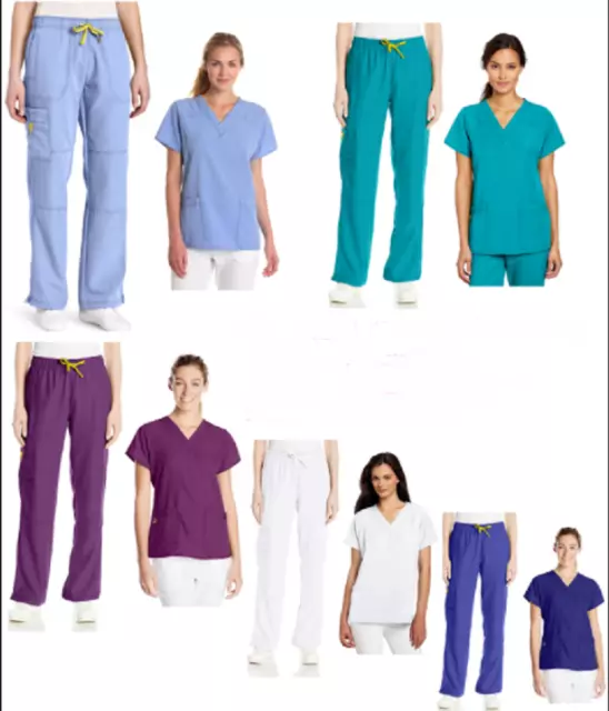 WonderWink Womens Scrubs Set Four Stretch Sporty Top 6214A Pants 5214A All Size