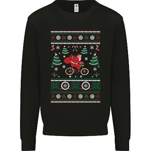 Cycling Santa Claus Christmas Cyclist Mens Sweatshirt Jumper