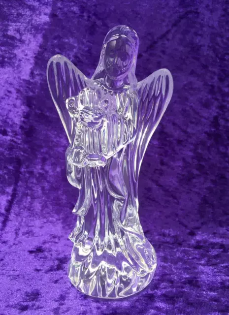 Waterford Crystal Angel with Harp Nativity Collection Figurine Signed Mint