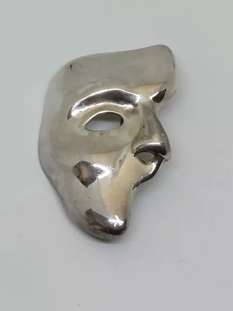 Vintage TAXCO Sterling Silver Phantom of the Opera Mask Pin Brooch