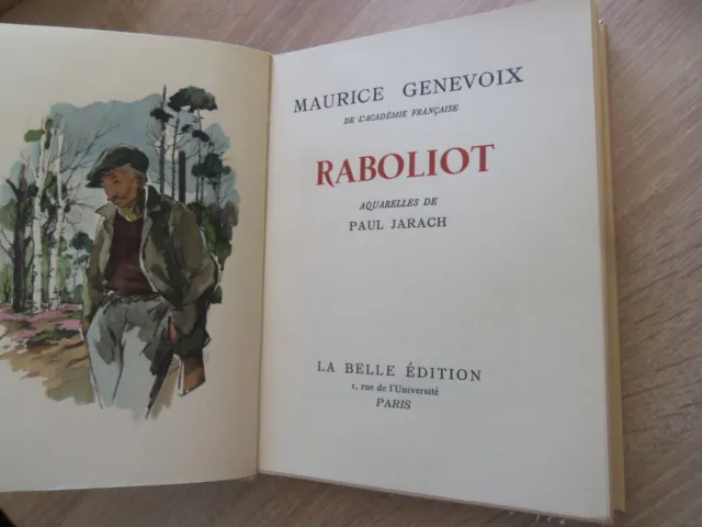 GENEVOIX 1960 Raboliot ex n° non coupé TBE Belle éd illustré  chasse braconnier