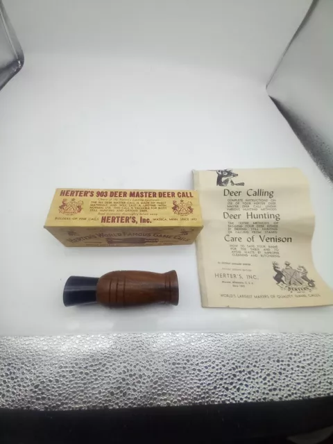 Vintage Herter's 903 Deer Master Deer Call Wooden Call With Instructions Vintage Herter's 903 Deer Master Deer Call Wooden Call With Instructions