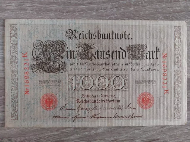 Banconota Germania 1000 Marchi Reichsbanknote Anno 1910 Berlino