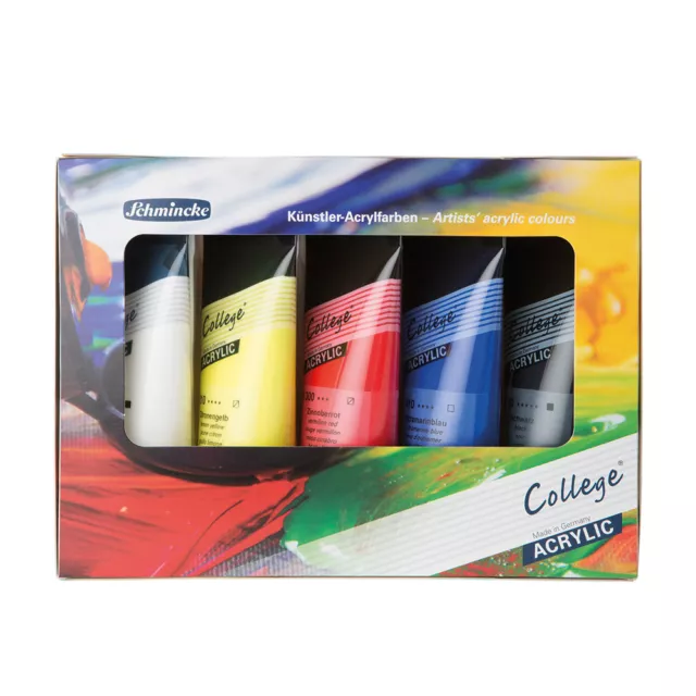 Schmincke Acrylfarbe College® Acrylic Kartonset Grundsortiment 5 x 75 ml Tuben