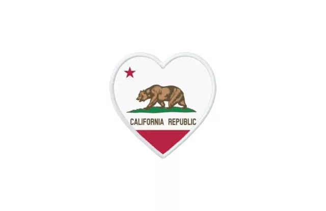 Patch aufnaher aufbugler gedruckt Flaggen flagge fahne herzen usa kalifornia CA