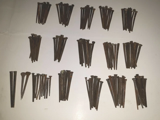 Square Cut Nails vintage 154 pcs. Lot of 2 inch and some bonus sizes!