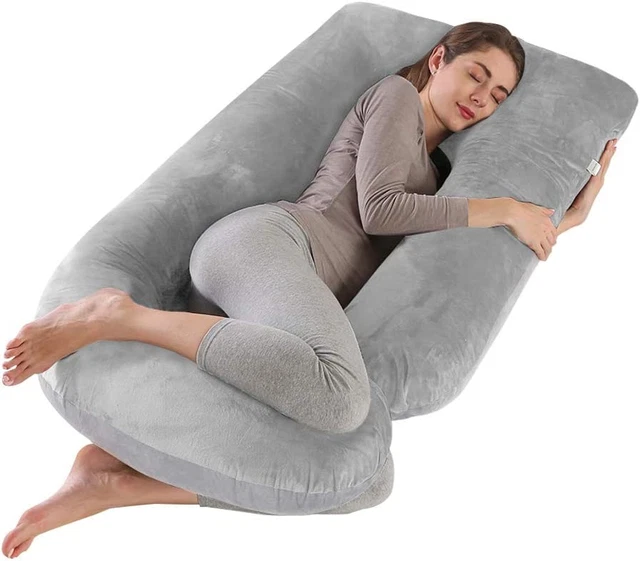 Pregnancy Pillow J Shaped Full Body Pillow 57&quote; Maternity Pillow