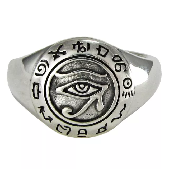 Sterling Silver Eye of Ra Udjat Egyptian Horus Ring sizes 4-15 Kemetic Jewelry