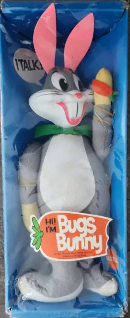 Vintage 1971 Mattel Talking BUGS BUNNY Pull String Plush U.S. EDITION NEW Works