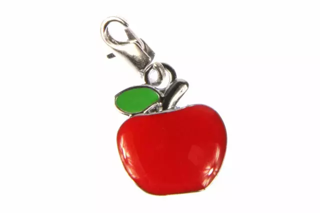 Apfel Äpfel Obst Charm Zipper Pull Anhänger Miniblings Metall emailliert rot