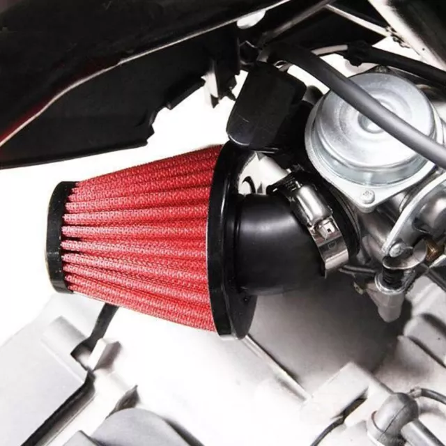 Motorcycle Air Filters Cleaner 42mm Inlet Cold Air Intake Tapered 45 Degree Bend