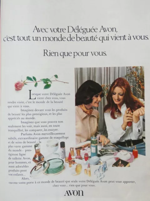 Publicité De Presse 1971 Avec Votre Déléguée Avon La Beauté Qui Vient A Vous