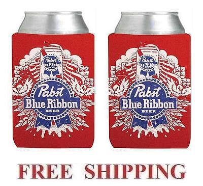 PABST BLUE RIBBON PBR 4 BEER CAN COOLERS KOOZIE COOLIE HUGGIE COOZIE NEW 