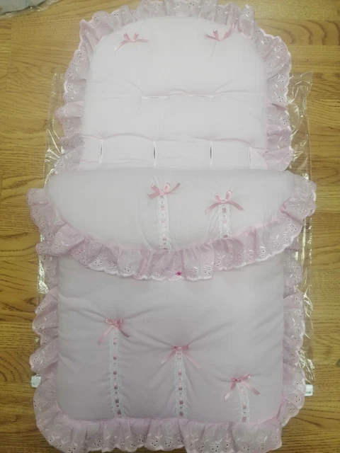 Baby Mädchen alle rosa Bandschleifen Fuß Muff gemütliche Zehen Kinderwagen Buggy